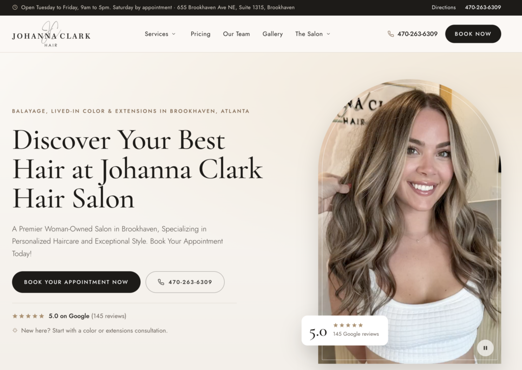 Johanna Clark Hair Salon | WordPress Design, Development & SEO