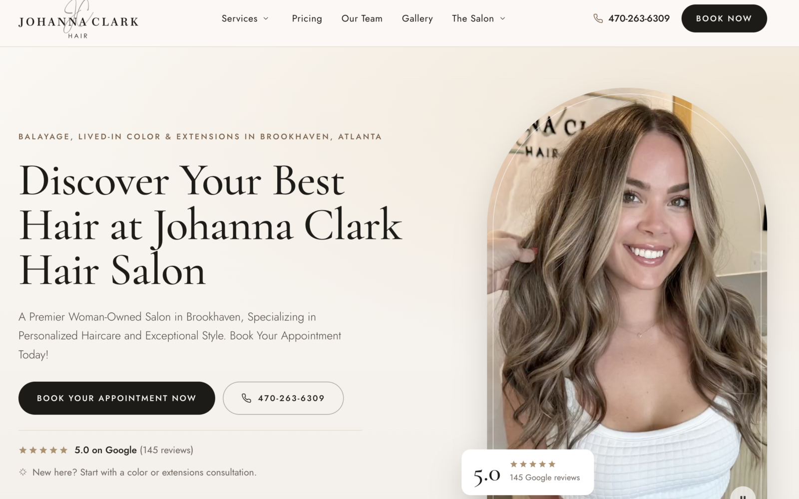 Johanna Clark Hair Salon website