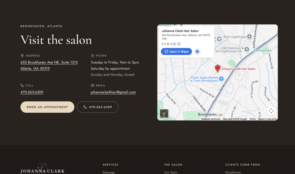 Johanna Clark Hair Salon | WordPress Design, Development & SEO