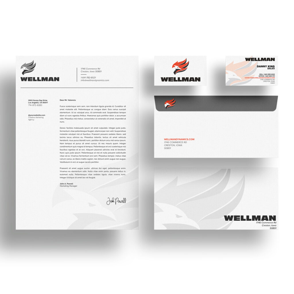 Final Print Collateral Design for Wellman Dynamics | Chris Hurst, Creative Freelance Designer & Web Developer