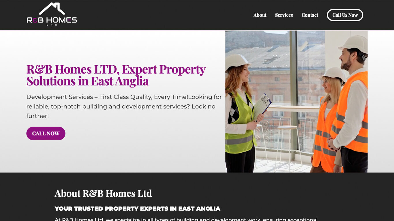 R&B Homes LTD Web Design & WordPress Build