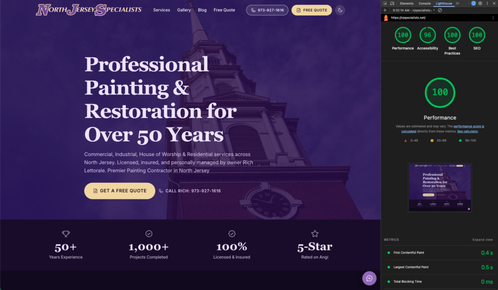 Custom WordPress – North Jersey Specialists | Chris Hurst Freelance Web Designer & Developer