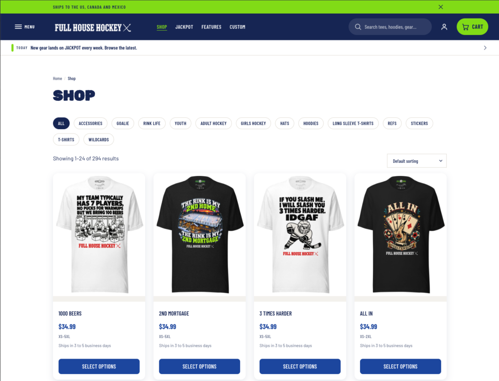Full House Hockey | WordPress Development