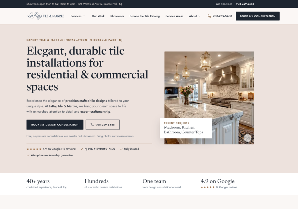 LaRaj Tile & Marble WordPress Website Design