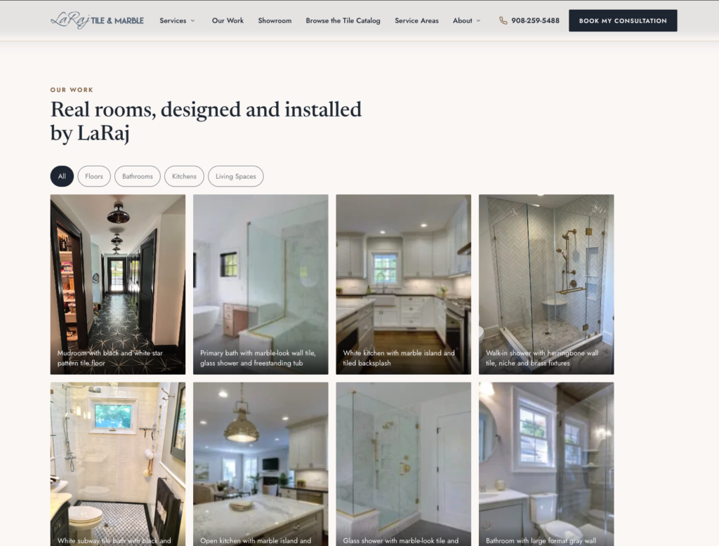 LaRaj Tile & Marble WordPress Website Design