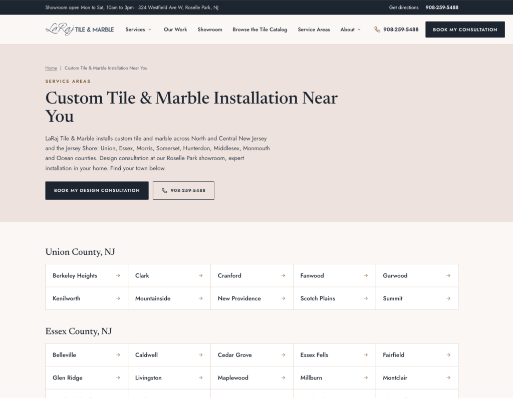 LaRaj Tile & Marble WordPress Website Design